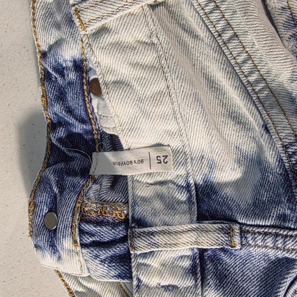 Pacsun 90s Boyfriend Jeans Light Wash Bleach Tie Dye Denim Size 25 - Picture 6 of 14